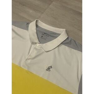 Men's Nike Dri-Fit Disney Mickey Mouse White Yellow Gray Golf Polo 2XL